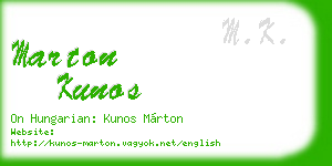 marton kunos business card
